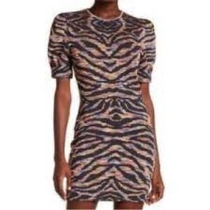 Free People dress body con dress black multi color tiger stripe
